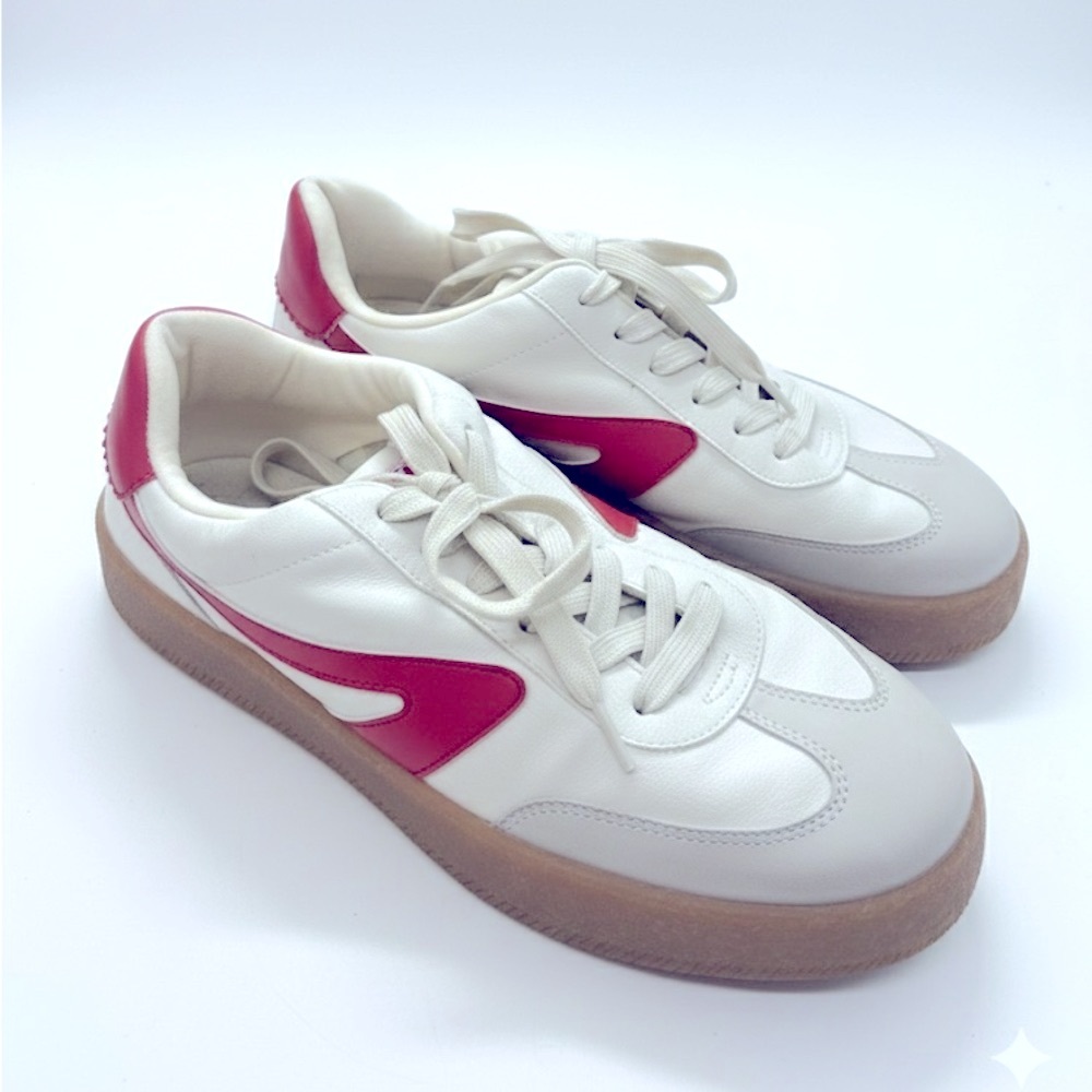 DV by Dolce Vita White and Red Sneakers